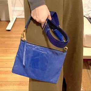 Isabel Marant crinkled blue Nessah bag